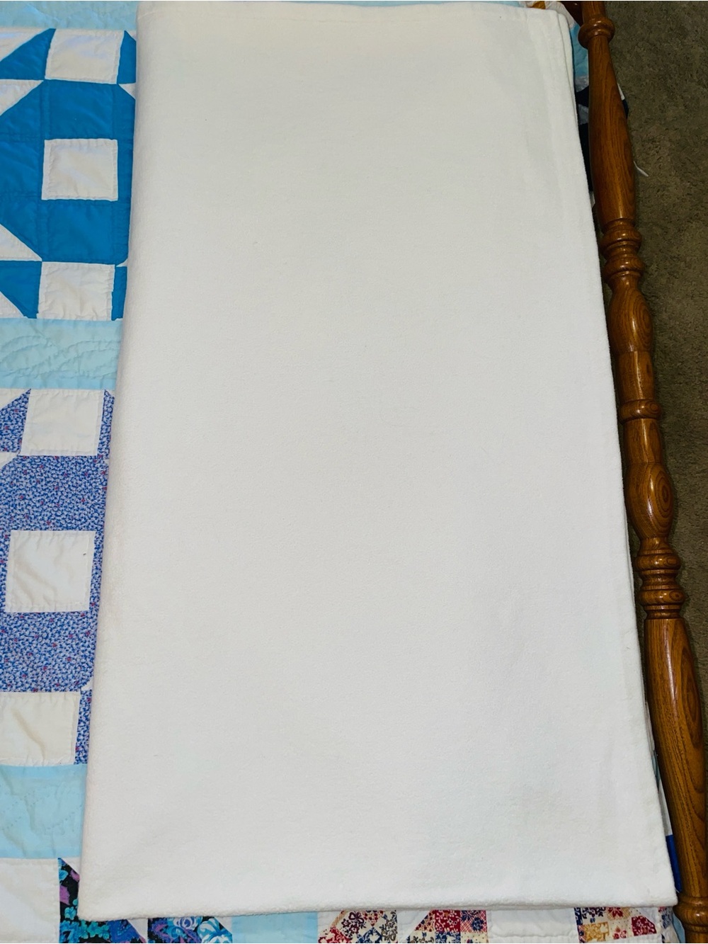 Sferra Brothers White Brushed 100% Cotton Blanket, Like New, Full Size